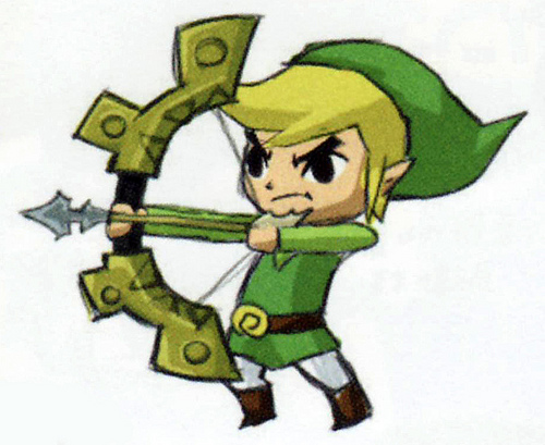 Link tirant à l'arc (Artwork - Concepts Arts de Personnages - Spirit Tracks)