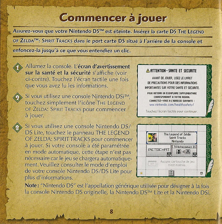 Page du manuel français de Spirit Tracks (Image diverse - Manuel de Spirit Tracks - Spirit Tracks)