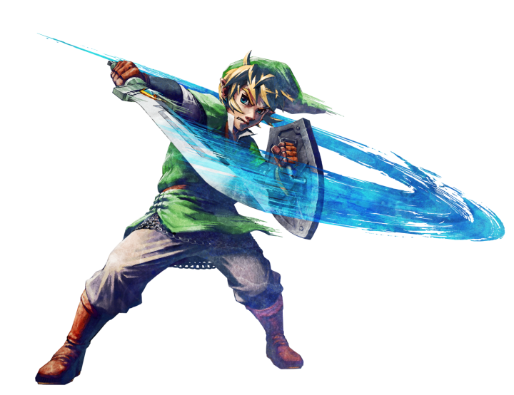 Link faisant une attaque horizontale (Artwork - Link - Skyward Sword)