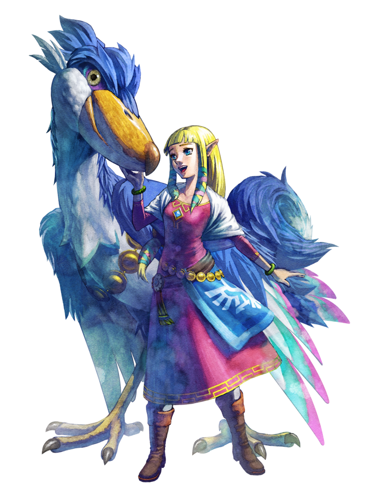 Zelda et son célestrier (Artwork - Zelda - Skyward Sword)