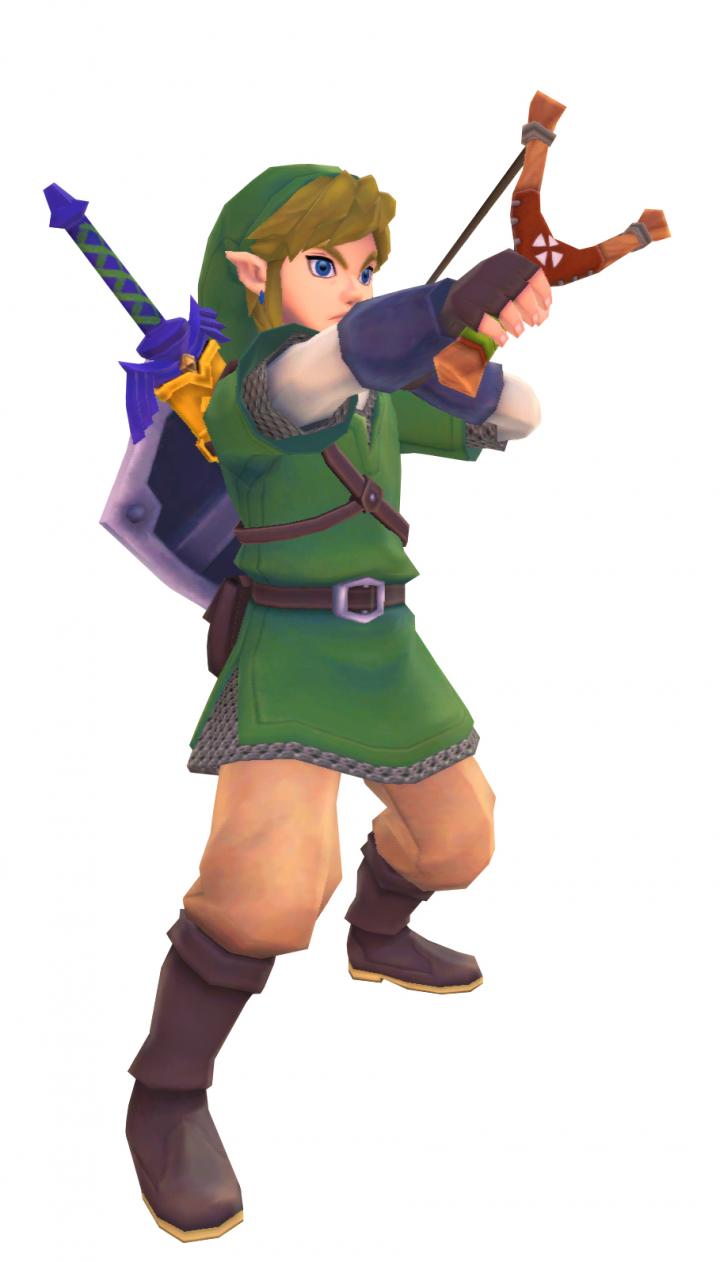 Link tirant au lance-graine (Artwork - Link - Skyward Sword)