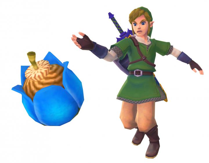 Link lançant une bombe (Artwork - Link - Skyward Sword)