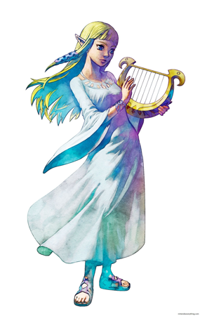 Zelda et la lyre des déesses (Artwork - Zelda - Skyward Sword)