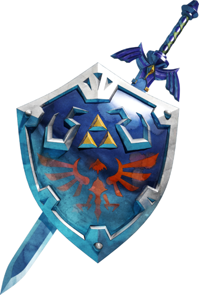 L'épée de légende et le bouclier d'Hylia (Artwork - Objets - Skyward Sword)