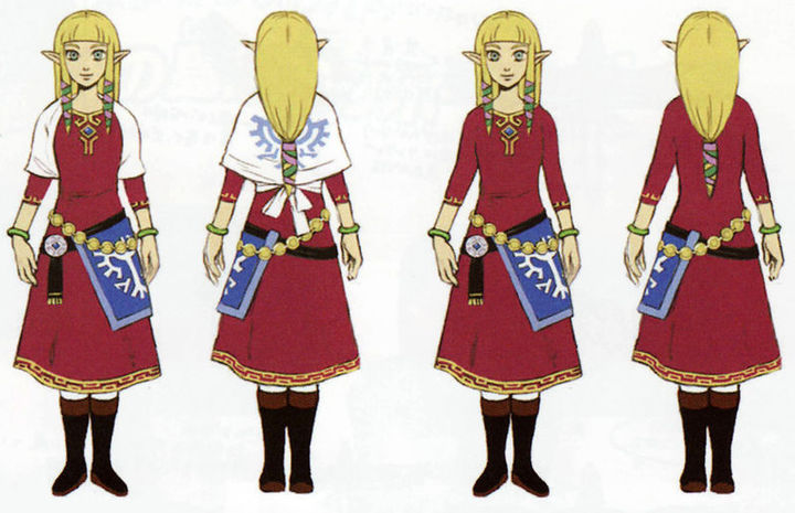 Zelda dans sa tenue de Célesbourg (Artwork - Zelda - Skyward Sword)