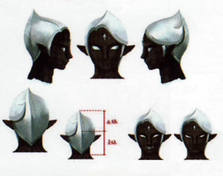 Concept art de la tête de Ghirahim (Artwork - Ghirahim - Skyward Sword)