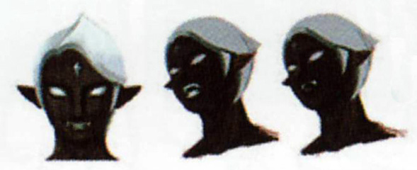 Concept art de la tête de Ghirahim (Artwork - Ghirahim - Skyward Sword)