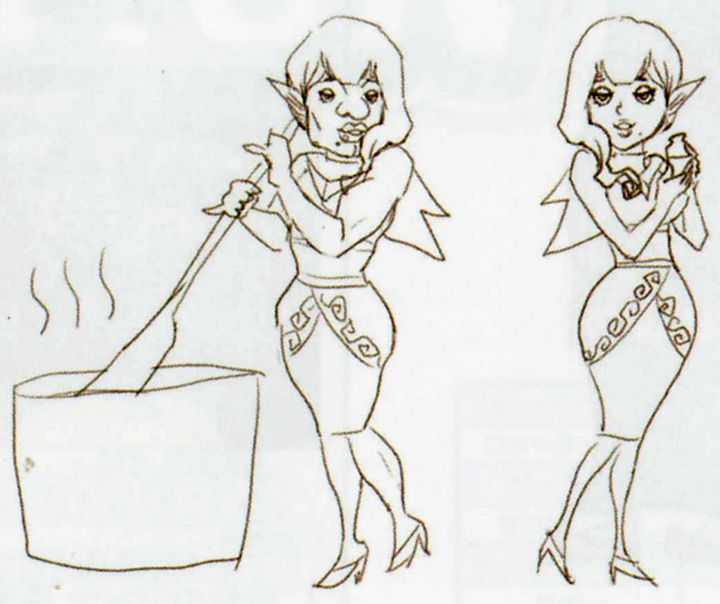 Concept art de Manda et Darin (Artwork - Habitants de Célesbourg - Skyward Sword)