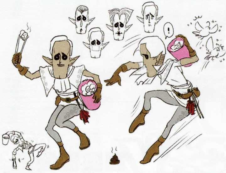 Concept art de personnage non utilisé (Artwork - Habitants de Célesbourg - Skyward Sword)