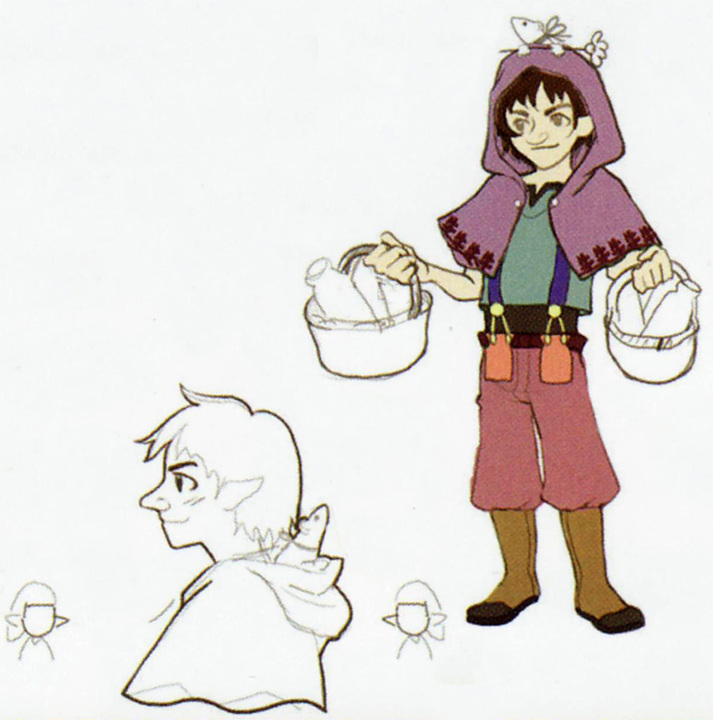 Concept art d'un personnage non utilisé (Artwork - Habitants de Célesbourg - Skyward Sword)