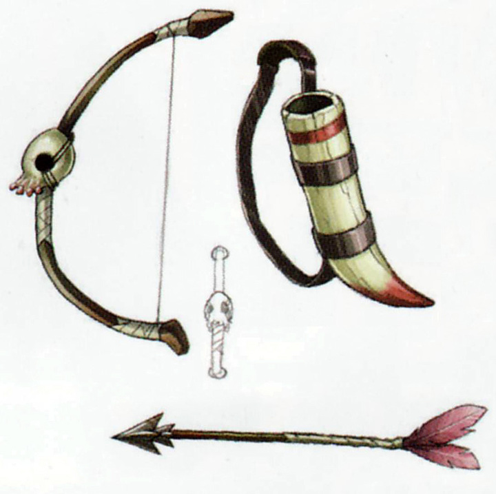 Arc, flèche et carquois d'un Bokoblin archer (Artwork - Ennemis - Skyward Sword)