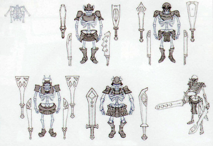 Croquis de Maître Stalfos (Artwork - Mini-boss et boss - Skyward Sword)