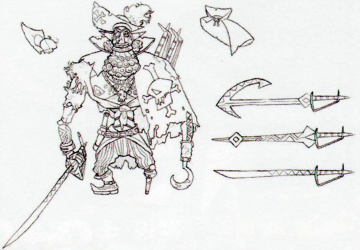 Concept art de Capitaine Zigouille (Artwork - Mini-boss et boss - Skyward Sword)