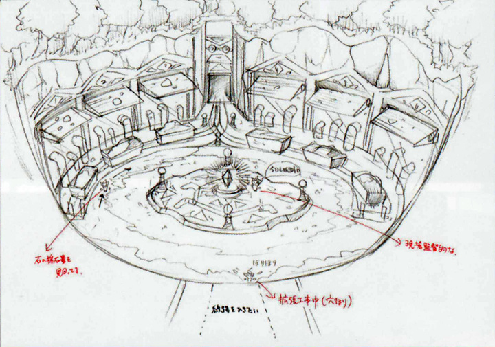 Un lieu avec une Chronolithe (Artwork - Concept Arts d'Hyrule - Skyward Sword)