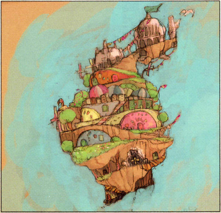 Célesbourg (Artwork - Concept Arts du Ciel et de Célesbourg - Skyward Sword)