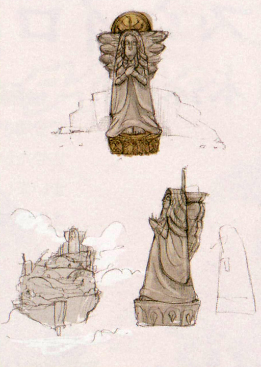 La statue de la Déesse (Artwork - Concept Arts du Ciel et de Célesbourg - Skyward Sword)