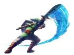 Link regardant derrière lui faisant une attaque horizontale