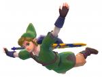 Link sautant dans le vide