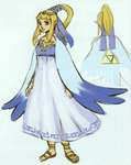 Proposition d'une robe bleutée de prêtresse d'Hylia de Zelda