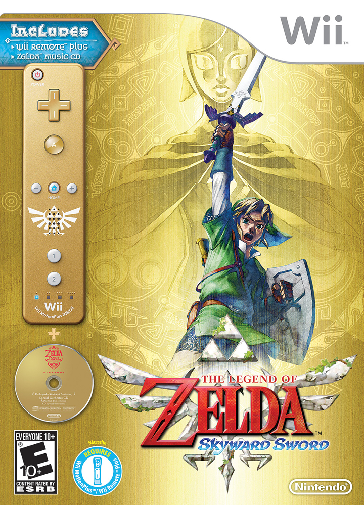 Boîtier américain du bundle de Skyward Sword et de la Wiimote dorée (Image diverse - Boîtiers - Skyward Sword)