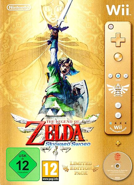 Boîtier européen du bundle de Skyward Sword et de la Wiimote dorée (Image diverse - Boîtiers - Skyward Sword)