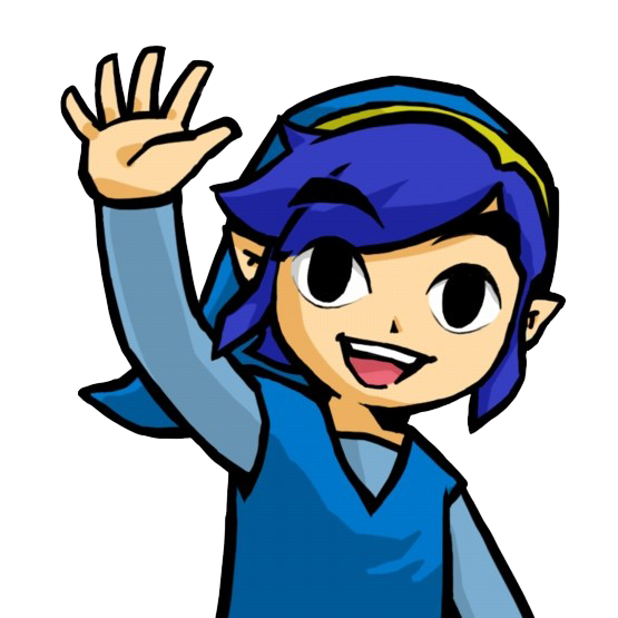 Link bleu salue (Artwork - Emotes - Tri Force Heroes)