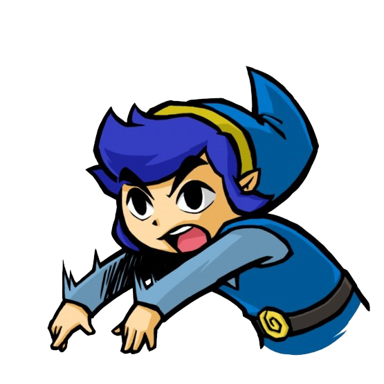 Link bleu conseille de jeter quelque chose (Artwork - Emotes - Tri Force Heroes)