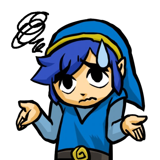 Link bleu est désolé (Artwork - Emotes - Tri Force Heroes)