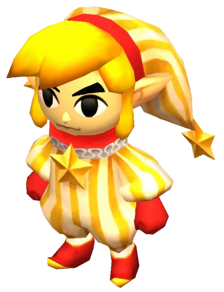 Link ayant enfilé son Pyjama Chanceux (Artwork - Les tenues - Tri Force Heroes)