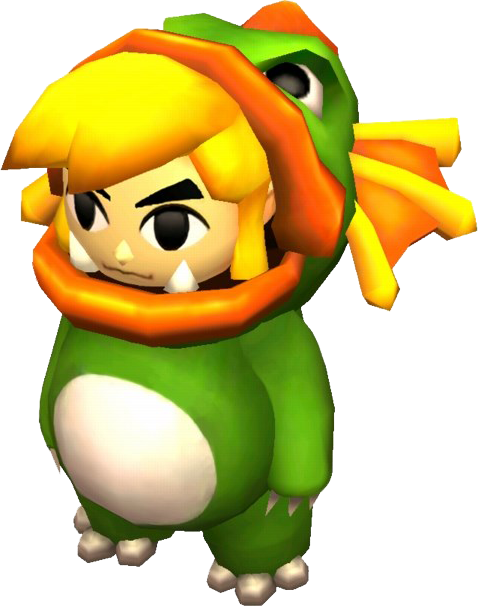 Link portant le Costume de Zora (Artwork - Les tenues - Tri Force Heroes)