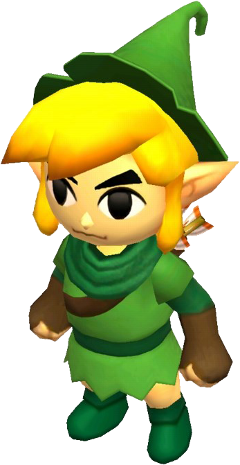 Link portant la Tenue Kokiri (Artwork - Les tenues - Tri Force Heroes)