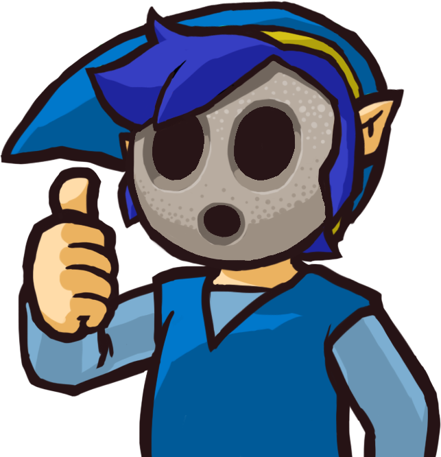 Le pantin bleu est d’accord (Artwork - Emotes - Tri Force Heroes)