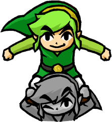 Link vert propose une formation Totem (Artwork - Emotes - Tri Force Heroes)
