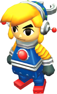 Link portant la tenue Grappinçante (Artwork - Les tenues - Tri Force Heroes)