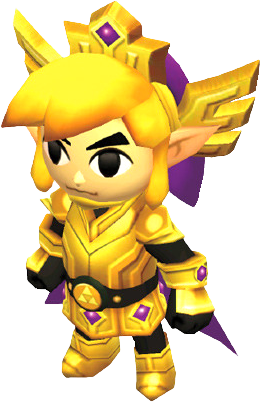 Link portant sa tenue Haute-Coupure (Artwork - Les tenues - Tri Force Heroes)
