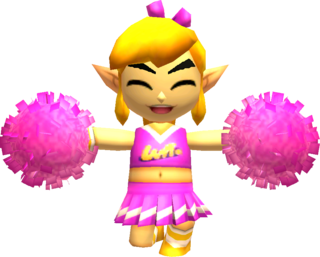 Link posant avec la Tenue Pom-Pom (Artwork - Les tenues - Tri Force Heroes)