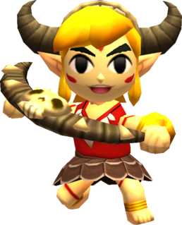 Link posant avec la Tenue Boomerang (Artwork - Les tenues - Tri Force Heroes)