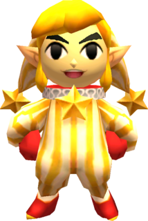 Link posant avec le Pyjama Chanceux (Artwork - Les tenues - Tri Force Heroes)