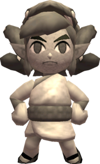 Link posant avec la toge d'Invincibilité (Artwork - Les tenues - Tri Force Heroes)