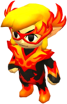 Link portant la tenue de Flamelle