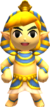 Link posant avec la tenue de Pharaon