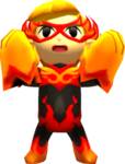 Link posant avec la tenue de Flamelle