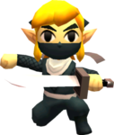 Link posant avec la tenue de Ninja