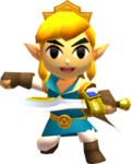 Link posant avec la tenue Cape et Épée