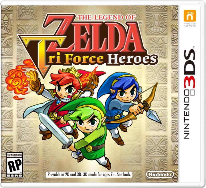 Boîtier américain finalement non retenu pour Tri Force Heroes, présenté lors de l'E3 2015 (Image diverse - Boîtiers - Tri Force Heroes)