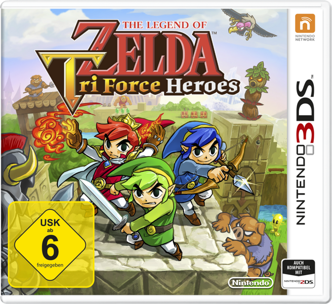 Boîtier allemand de Tri Force Heroes (Image diverse - Boîtiers - Tri Force Heroes)