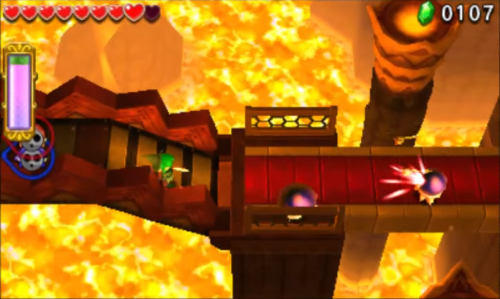 Screenshot de Tri Force Heroes : Niveau 3-4 Le Temple du Feu