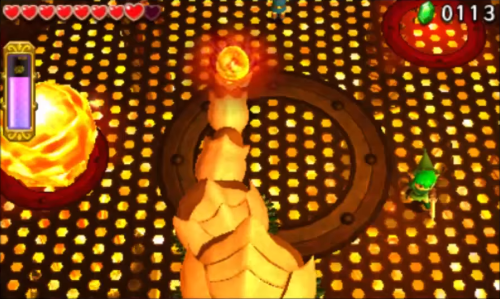 Screenshot de Tri Force Heroes : Niveau 3-4 Le Temple du Feu