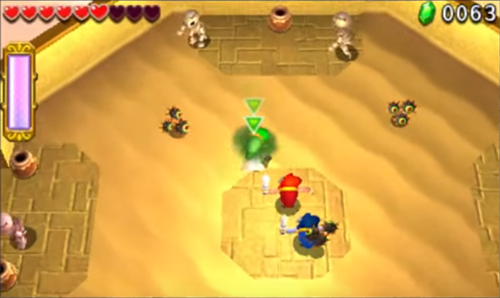 Screenshot de Tri Force Heroes : Niveau 8-4 – Temple du Ciel