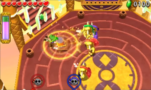 Screenshot de Tri Force Heroes : Niveau 8-4 – Temple du Ciel